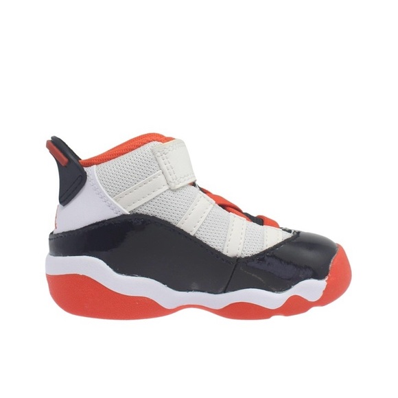 TD Size 8-10C Air Jordan 6 Rings Basketball Shoes DV1344-108 White Orange Black - Picture 11 of 14